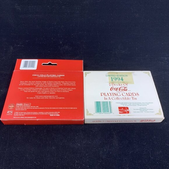 2 Coca-Cola Christmas Nostalgia Playing Cards 2008 1994 LE Keepsake Tins NOS Vtg - Picture 11 of 13